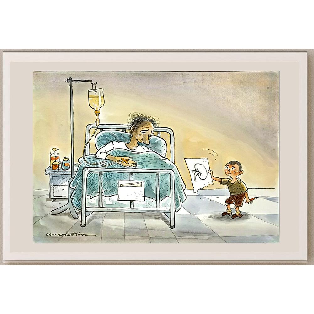Cemalettin Güzeloğlu 29x21cm Orijinal Karikatür BOD06524