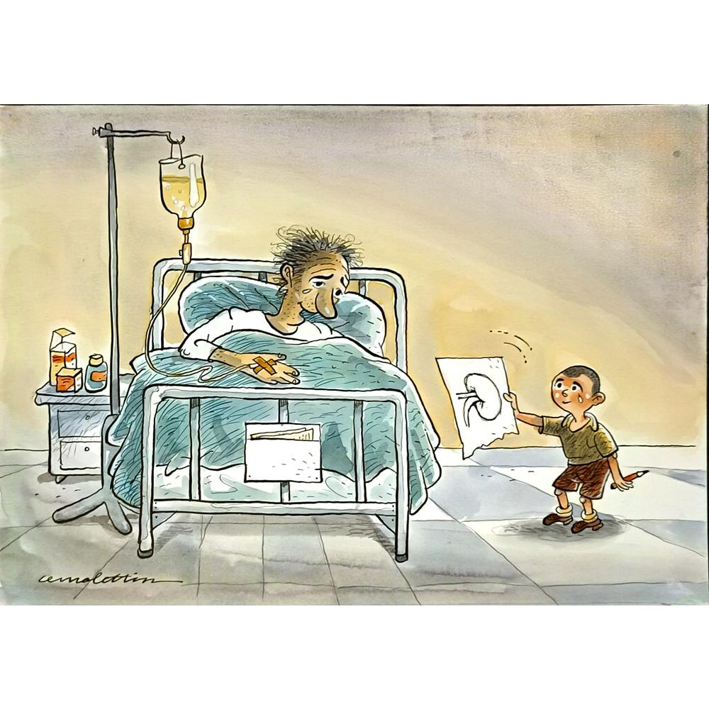 Cemalettin Güzeloğlu 29x21cm Orijinal Karikatür BOD06524