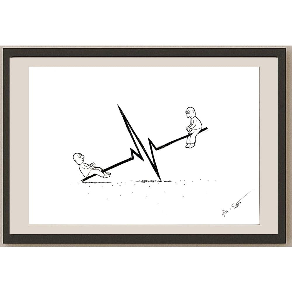 Abdullah Sarışen 29x21cm Orijinal Karikatür BOD06526