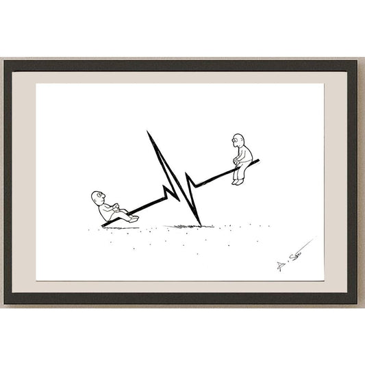 Abdullah Sarışen 29x21cm Orijinal Karikatür BOD06526
