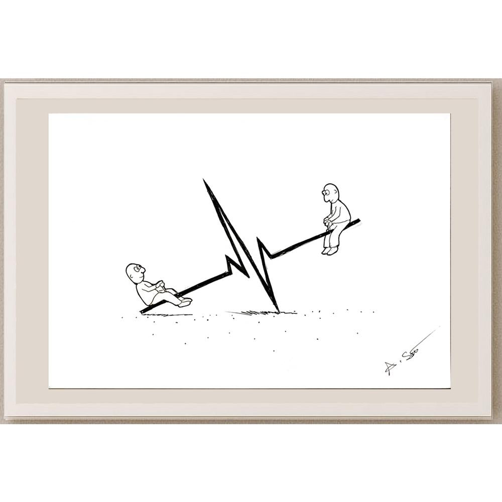 Abdullah Sarışen 29x21cm Orijinal Karikatür BOD06526