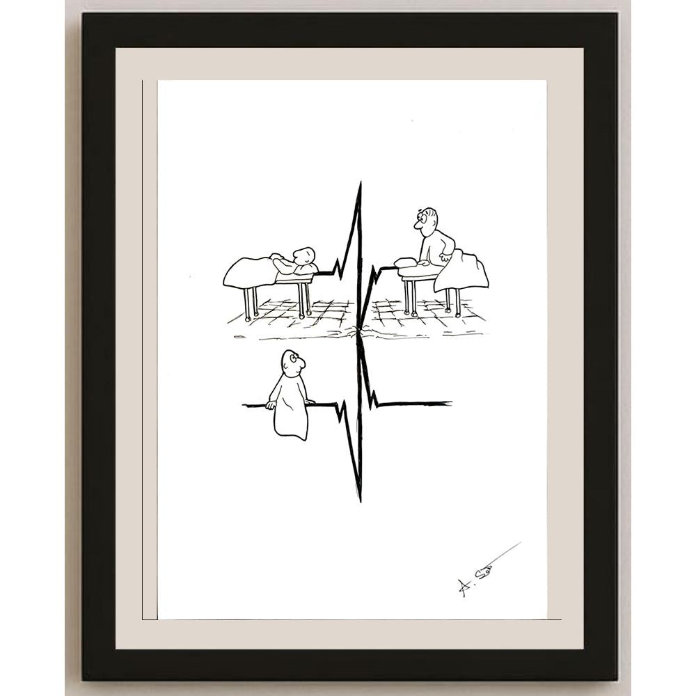 Abdullah Sarışen 29x21cm Orijinal Karikatür BOD06527