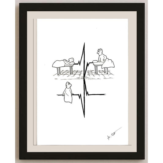 Abdullah Sarışen 29x21cm Orijinal Karikatür BOD06527