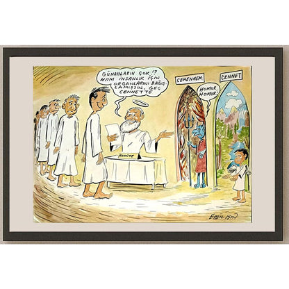 Erbil Işın 29x21cm Orijinal Karikatür BOD06529