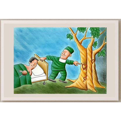 Musa Keklik 29x21cm Orijinal Karikatür BOD06547
