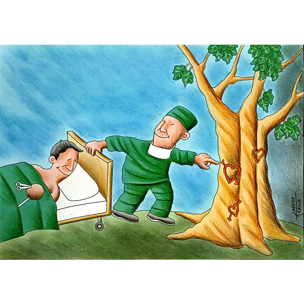 Musa Keklik 29x21cm Orijinal Karikatür BOD06547