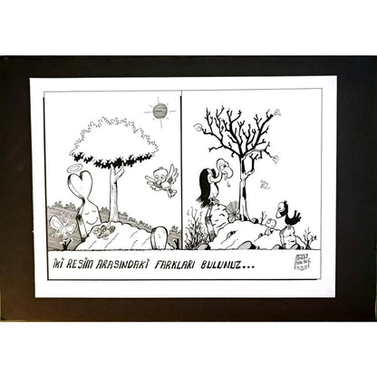 Metin Kanbur 43x30cm Orijinal Karikatür BOD06554
