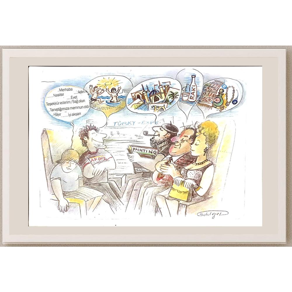 Wolfgang Schlegel 29x21cm Orijinal Karikatür BOD06573