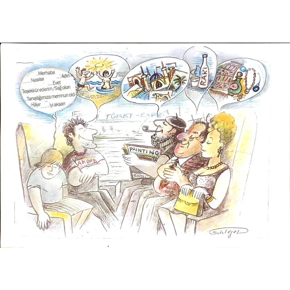 Wolfgang Schlegel 29x21cm Orijinal Karikatür BOD06573