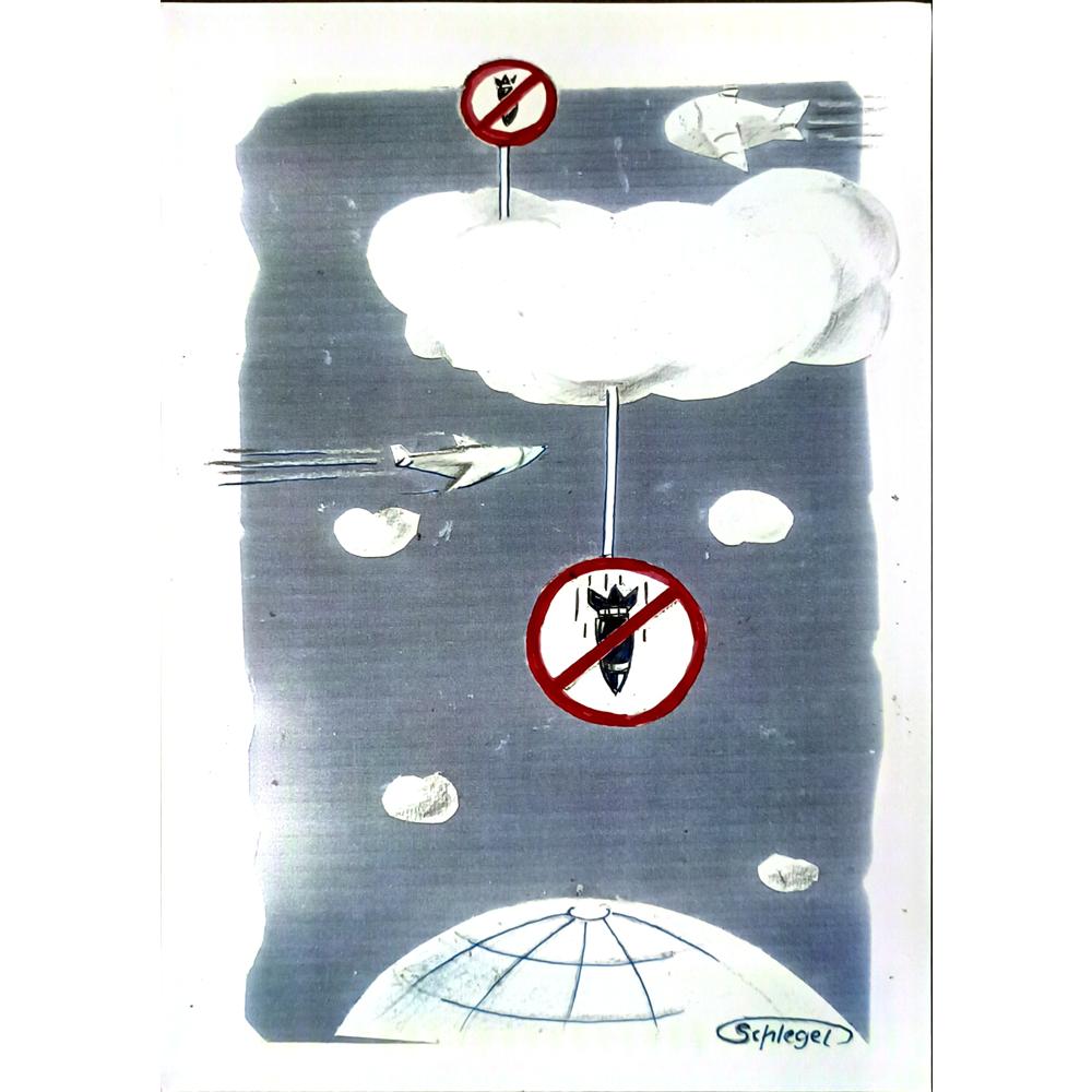 Wolfgang Schlegel 29x21cm Orijinal Karikatür BOD06574