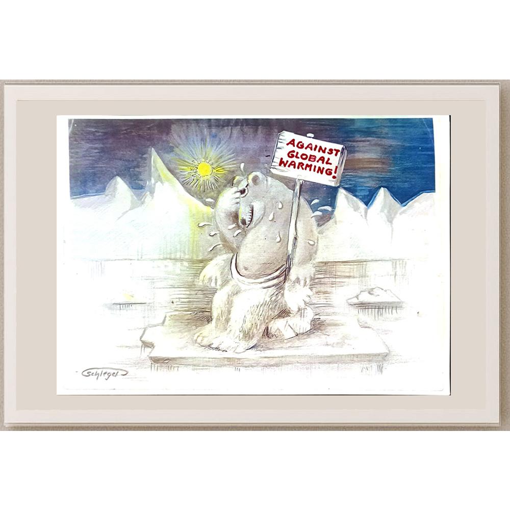 Wolfgang Schlegel 29x21cm Orijinal Karikatür BOD06576