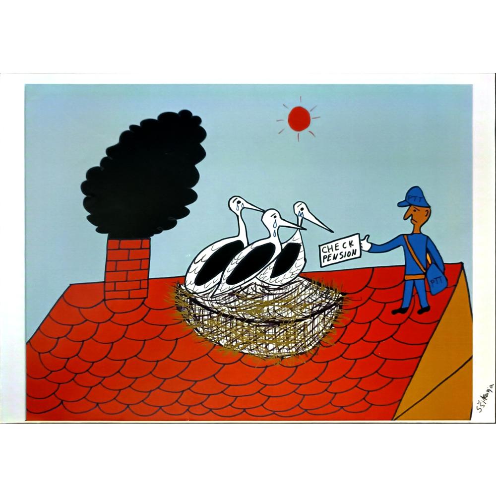 Severin Sikanja 29x21cm Orijinal Karikatür BOD06595