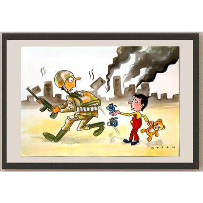 Wesam Khalil 29x21cm Orijinal Karikatür BOD06622