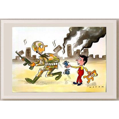 Wesam Khalil 29x21cm Orijinal Karikatür BOD06622