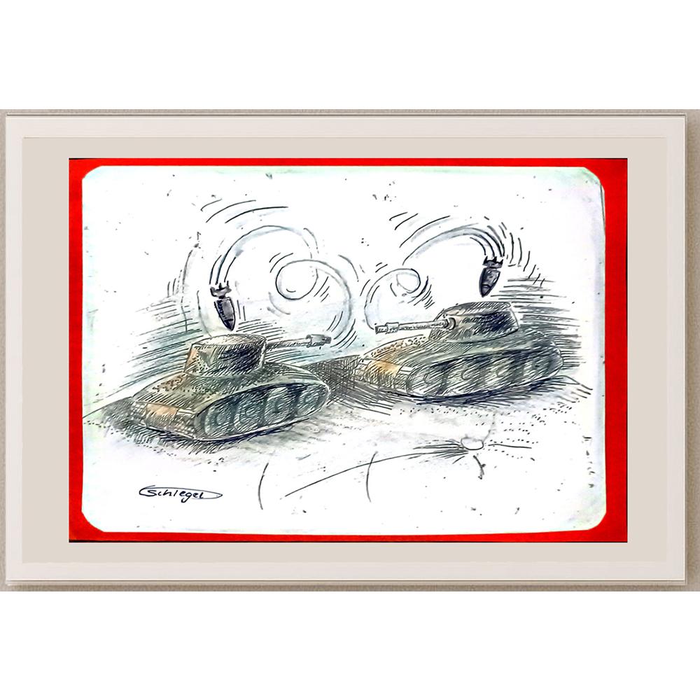 Wolfgang Schlegel 29x21cm Orijinal Karikatür BOD06643