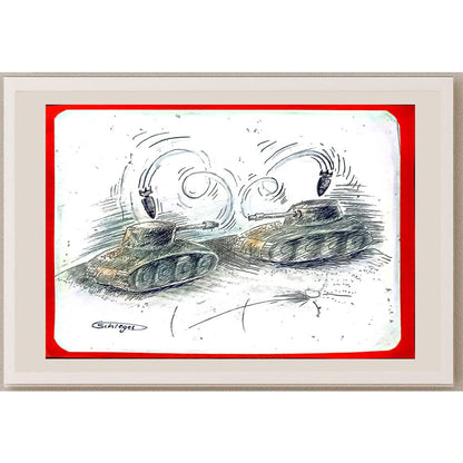 Wolfgang Schlegel 29x21cm Orijinal Karikatür BOD06643