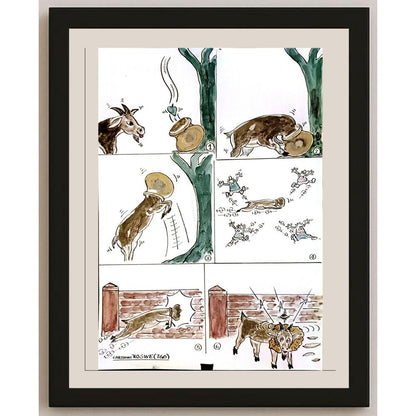 Ko Swe 29x21cm Orijinal Karikatür BOD06653