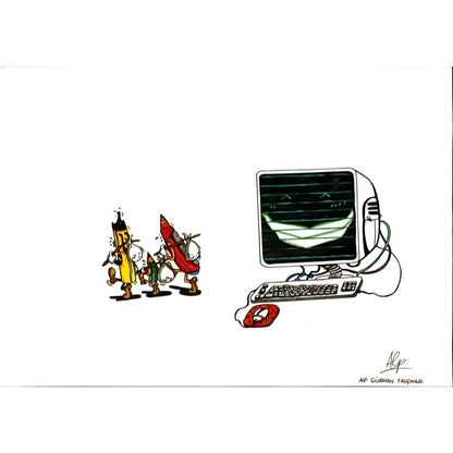 Alp Gürhan Yalçıner 29x21cm Orijinal Karikatür BOD06664