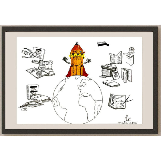 Alp Gürhan Yalçıner 29x21cm Orijinal Karikatür BOD06665