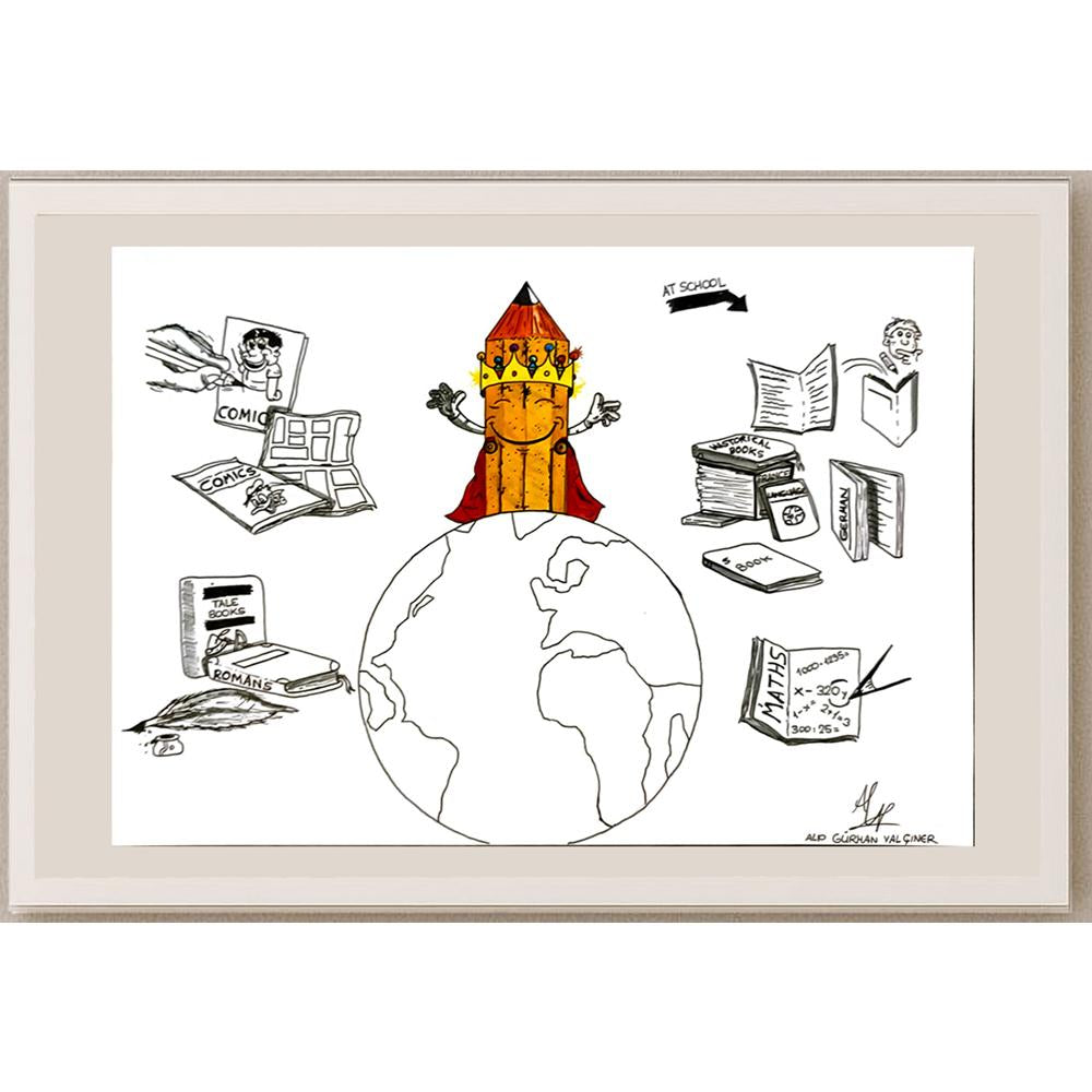 Alp Gürhan Yalçıner 29x21cm Orijinal Karikatür BOD06665