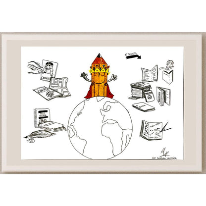 Alp Gürhan Yalçıner 29x21cm Orijinal Karikatür BOD06665