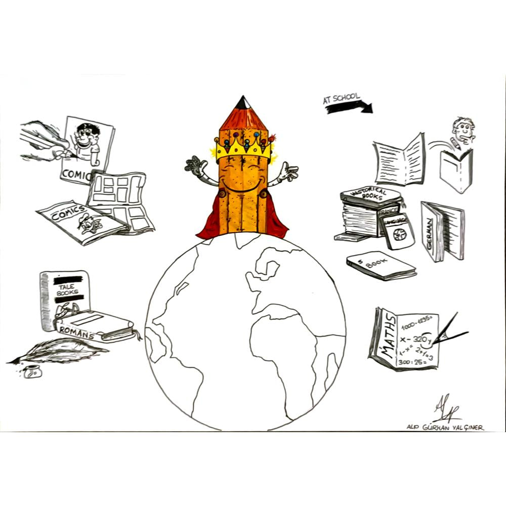 Alp Gürhan Yalçıner 29x21cm Orijinal Karikatür BOD06665