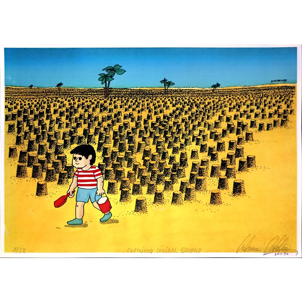 Lubomir Kotrha 21x21cm Orijinal Karikatür BOD06674