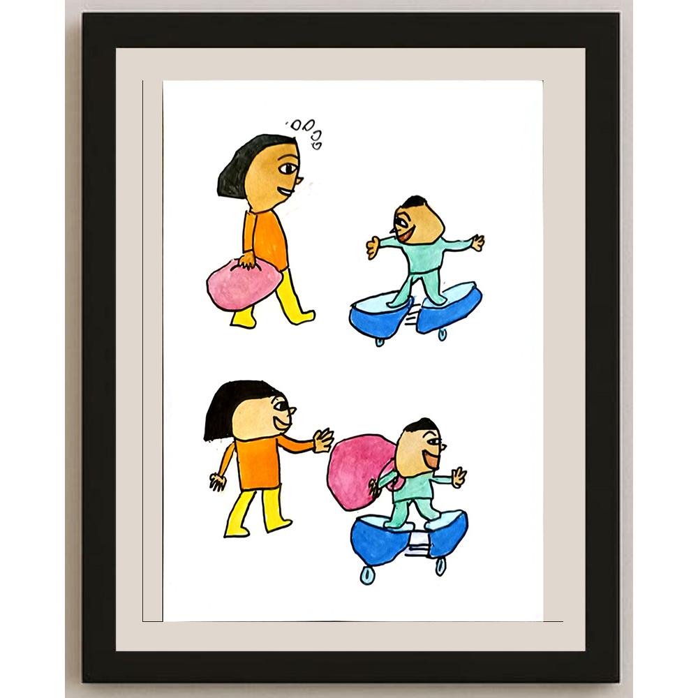 Zhao Shuai 29x21cm Orijinal Karikatür BOD06698
