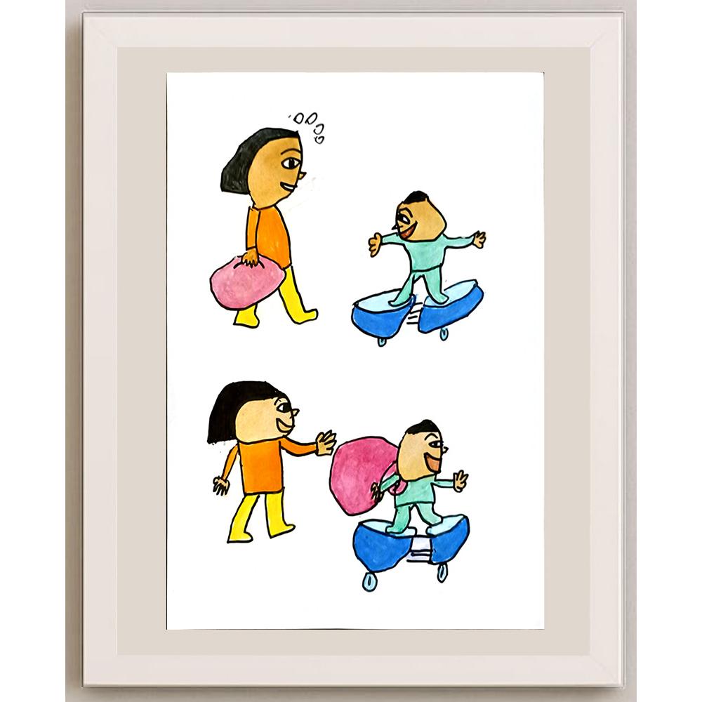 Zhao Shuai 29x21cm Orijinal Karikatür BOD06698