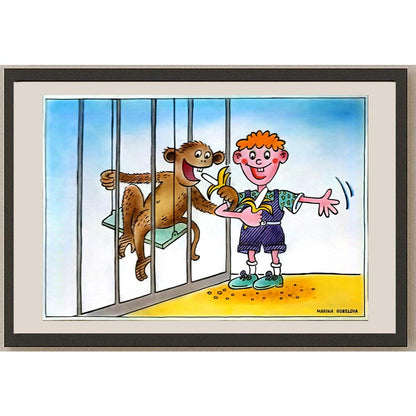 Marina Gorelova 29x21cm Orijinal Karikatür BOD06700