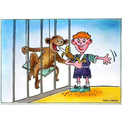 Marina Gorelova 29x21cm Orijinal Karikatür BOD06700