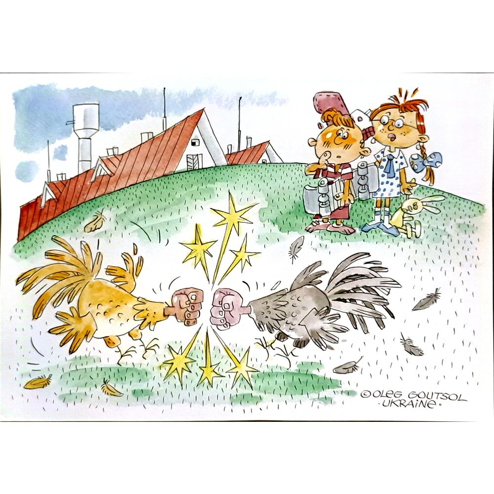Oleg Goutsol 29x21cm Orijinal Karikatür BOD06702