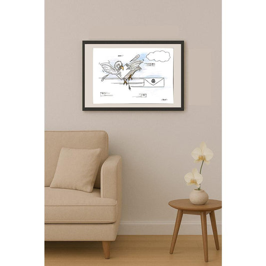 Hüseyin Üzüm 29x21cm Orijinal Karikatür BOD06705