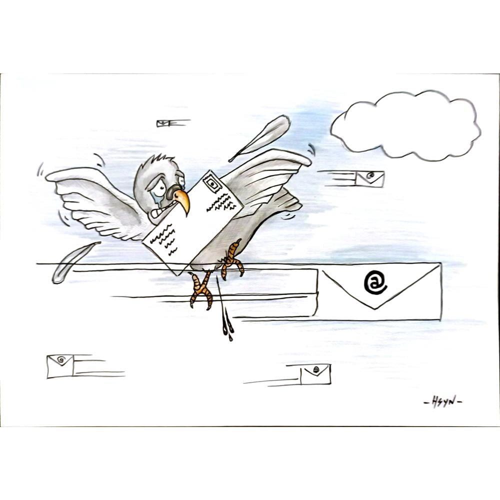 Hüseyin Üzüm 29x21cm Orijinal Karikatür BOD06705