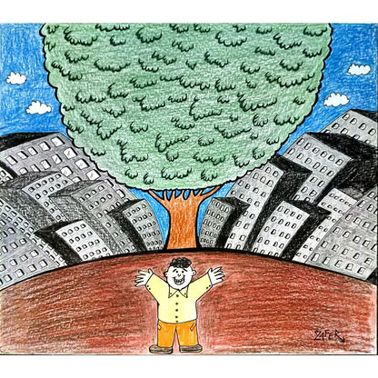 Zafer Dilekçi 25x21cm Orijinal Karikatür BOD06723