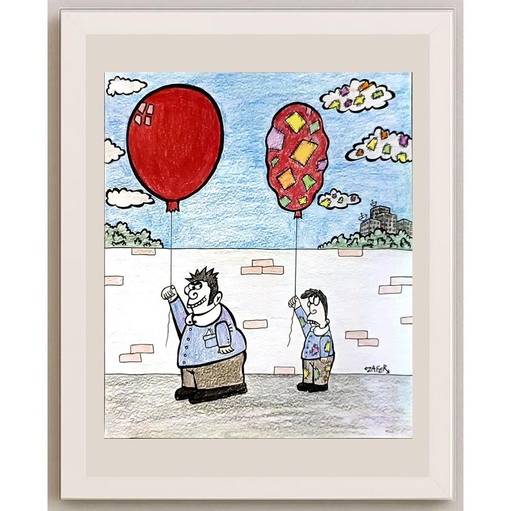 Zafer Dilekçi 25x21cm Orijinal Karikatür BOD06724