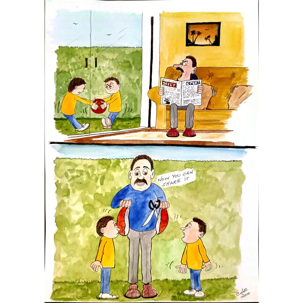 Alan Wright 29x21cm Orijinal Karikatür BOD06744