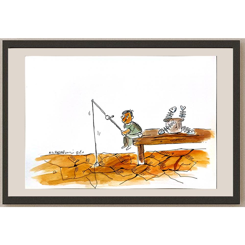 Mohammad Saleh Razm Hosseini 29x21cm Orijinal Karikatür BOD06745