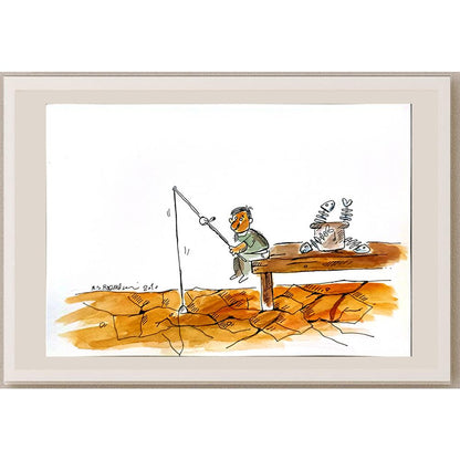 Mohammad Saleh Razm Hosseini 29x21cm Orijinal Karikatür BOD06745