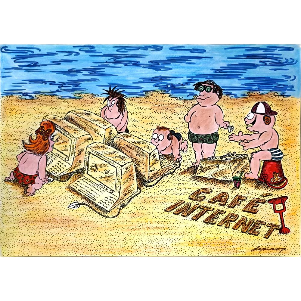 Marian Lupu 29x21cm Orijinal Karikatür BOD06748