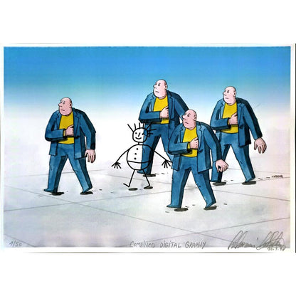 Lubomir Kotrha 29x21cm Orijinal Karikatür BOD06753