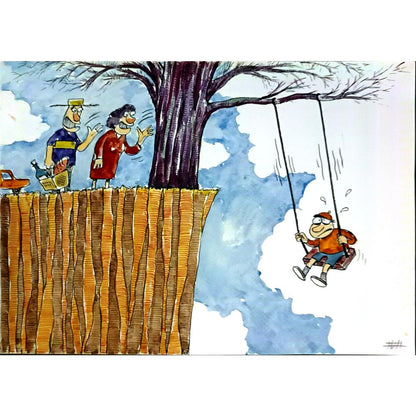 Mohsen Zarifian 29x21cm Orijinal Karikatür BOD06755