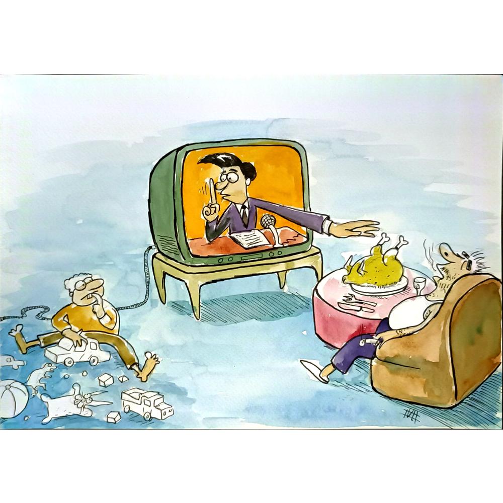 Mohsen Zarifian 29x21cm Orijinal Karikatür BOD06758
