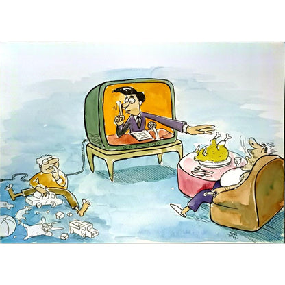 Mohsen Zarifian 29x21cm Orijinal Karikatür BOD06758