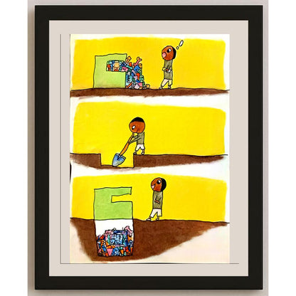 Wang Xiao Ran 29x21cm Orijinal Karikatür BOD06767