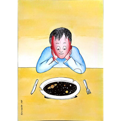 Hu Xuming 29x21cm Orijinal Karikatür BOD06768