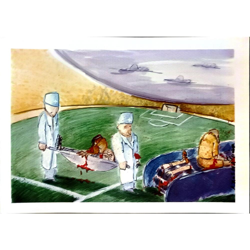 Amin Roshanpour 29x21cm Orijinal Karikatür BOD06780