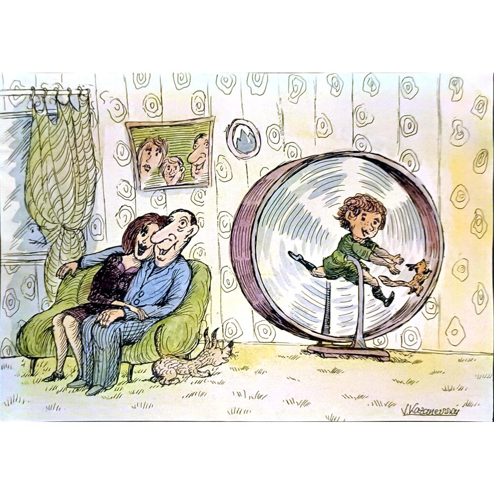 Vladimir Kazanevsky 29x21cm Orijinal Karikatür BOD06783