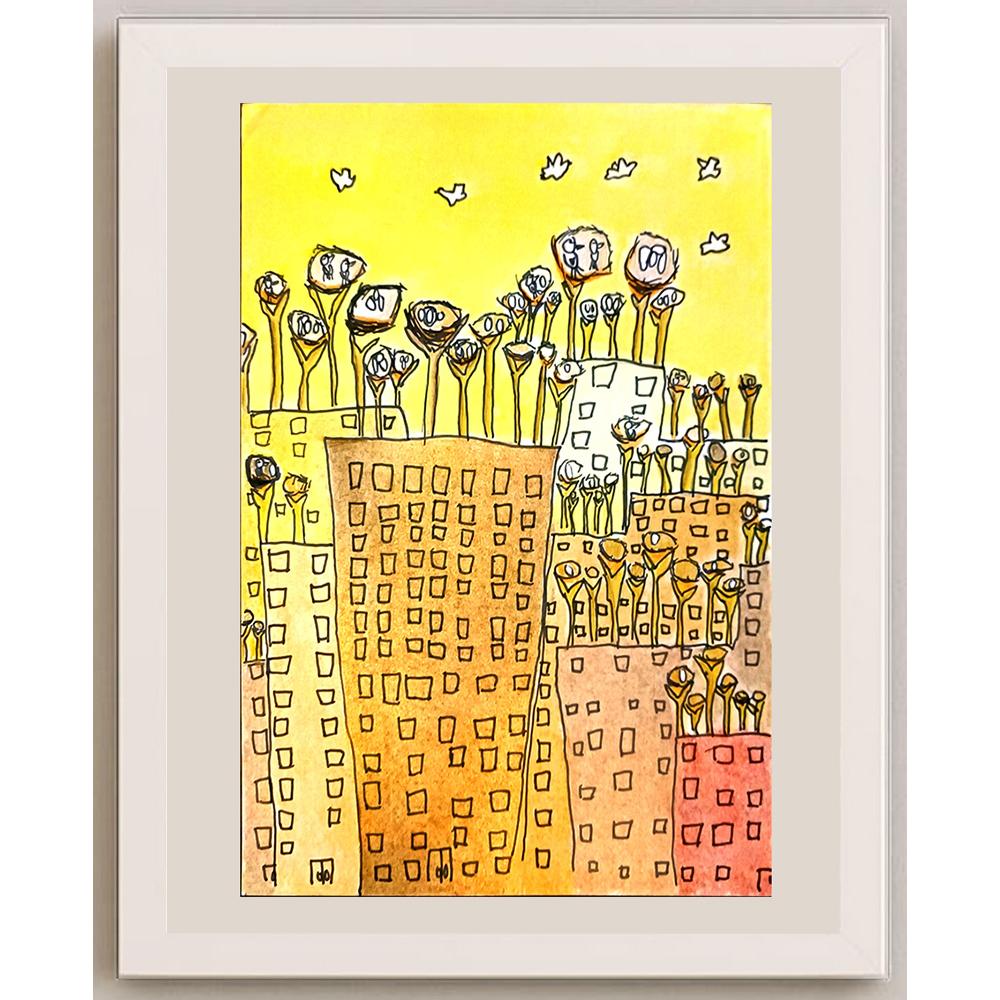 Wang Tiandan 29x21cm Orijinal Karikatür BOD06811