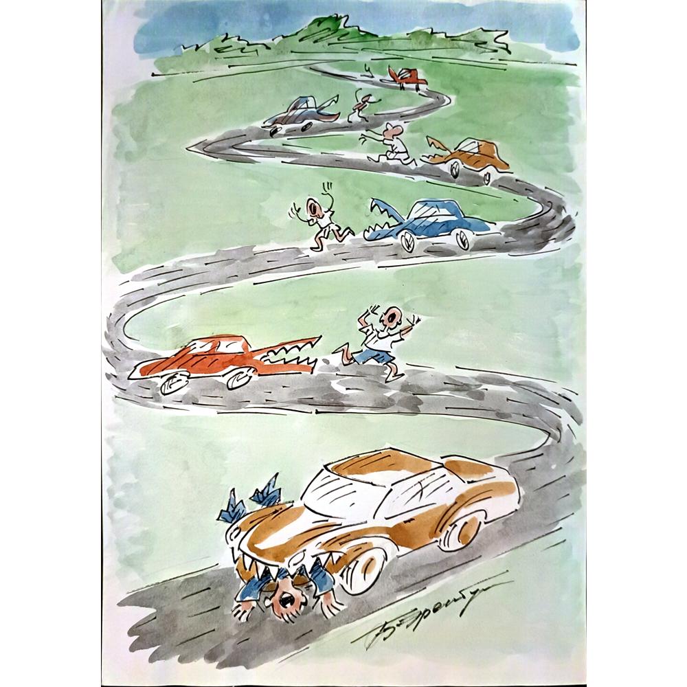 Boris Erenburg 29x21cm Orijinal Karikatür BOD06818